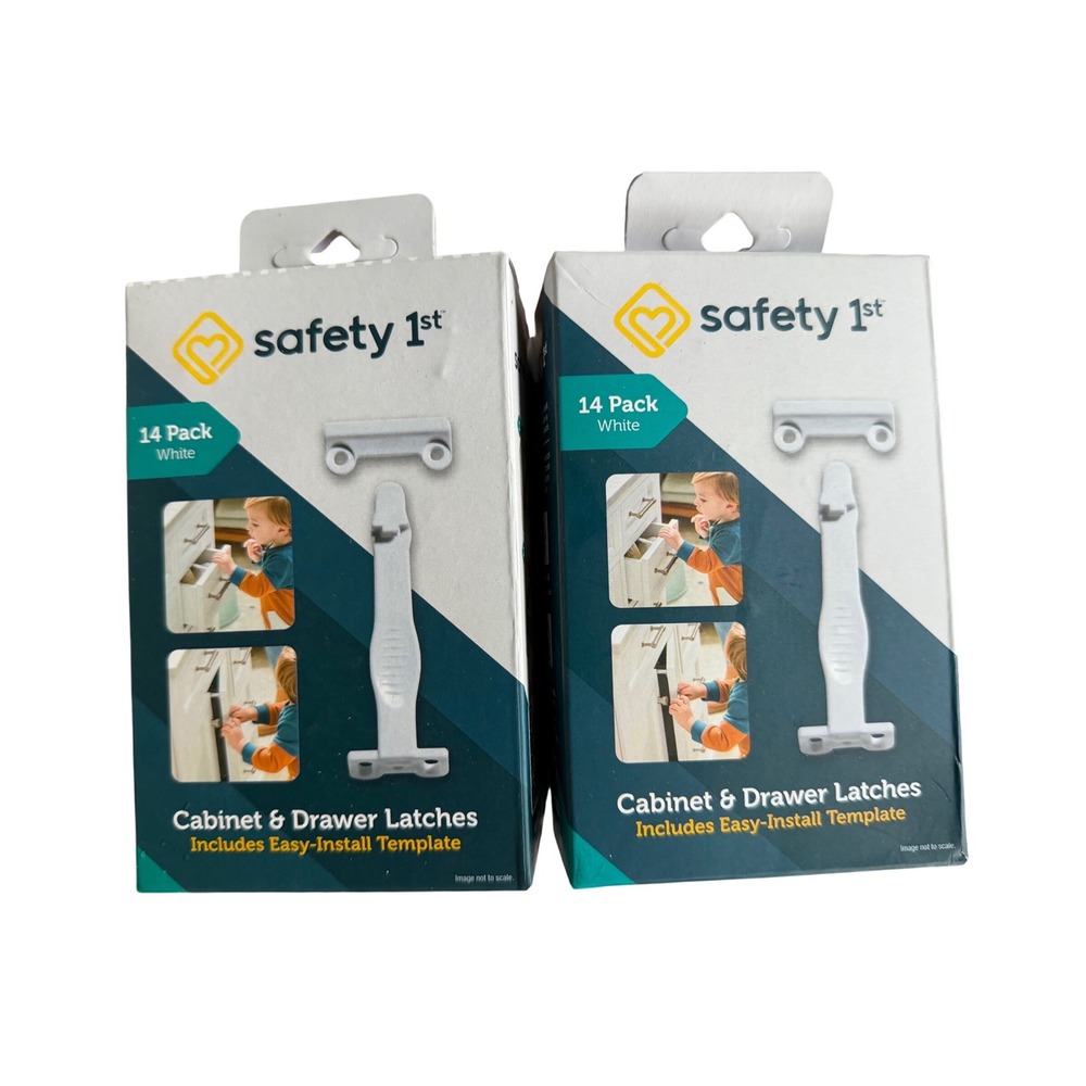 Safety 1st Cabinet & Drawer Latches Kids 6 Boxes of 14 White NEW Babyproofing